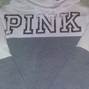 PINK colorblock bling hoodie